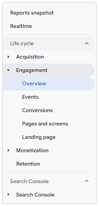 Engagement Overview Navigation